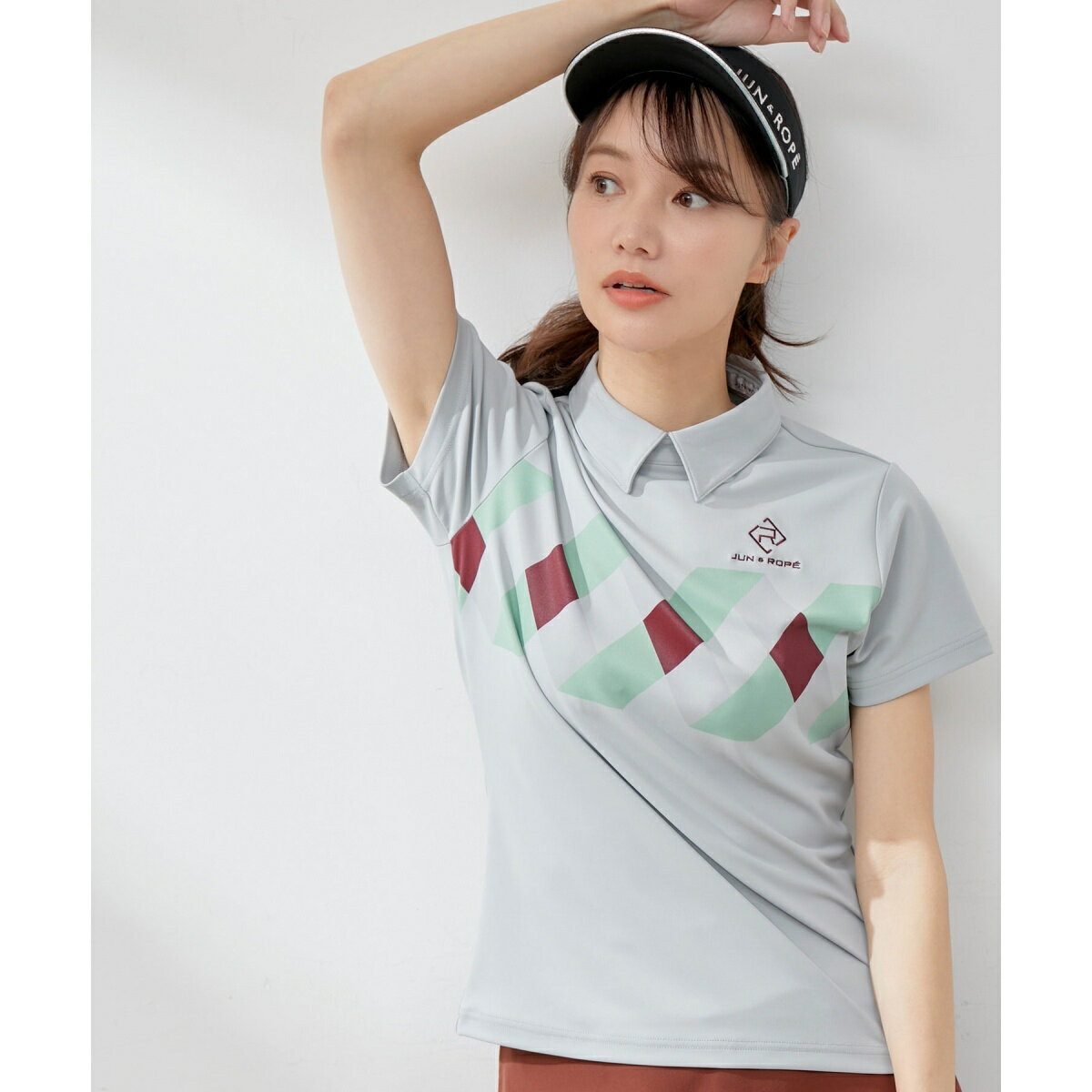 【UV】【接触冷感】デジタルアーガイル柄半袖プルオーバー/ジュン&ロぺ(JUN&ROPE')