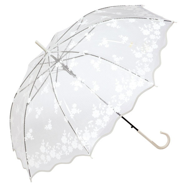 【Wpc.】［ビニール傘］レース風アンブレラ 61cm 大きい ジャンプ傘 レディース 雨傘 長傘／Wpc.（WPC）