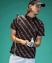 LUXEAKMPLUS ゴルフ 総柄ロゴ半袖モックネックTシャツ/リュクスエイケイエムプラス(LUXEAKMPLUS)