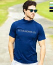 LUXEAKMPLUS ゴルフ ラインストーンロゴ半袖モックネックTシャツ／リュクスエイケイエムプラス（LUXEAKMPLUS）