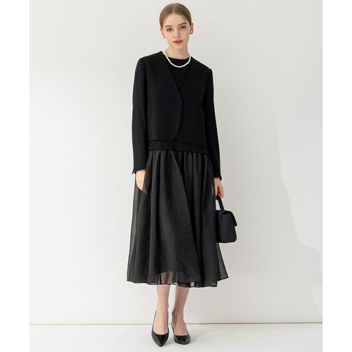 【APPLAUDIR】クリアジョーゼット 3WAYコンパクトジャケット／23区（23KU）