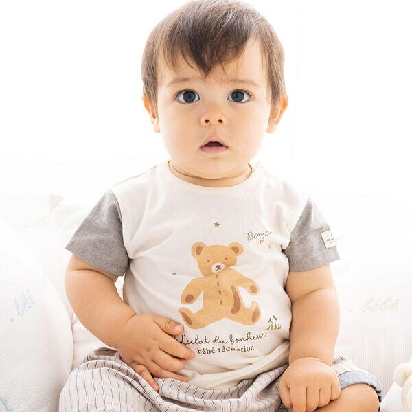 オーガニック天竺クマTシャツ (70~90cm)／フィヨ デュ ベベ ルダクティオン（fillot de bebe reduction）