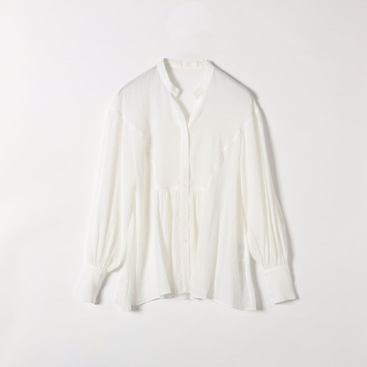 SHIPS any:〈洗濯機可能〉楊柳 シアー ヨーク ギャザー ボリューム スリーブ シャツ／シップス エニィ（SHIPS any）