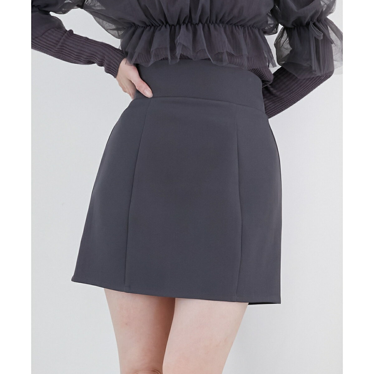 ハイウエストプレーンミニスカート/マジェスティックレゴン(MAJESTIC LEGON)