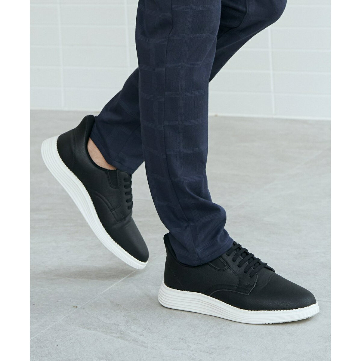 Men'S Shoes - レザータッチコンフォートスニーカー／イッカ（ikka）