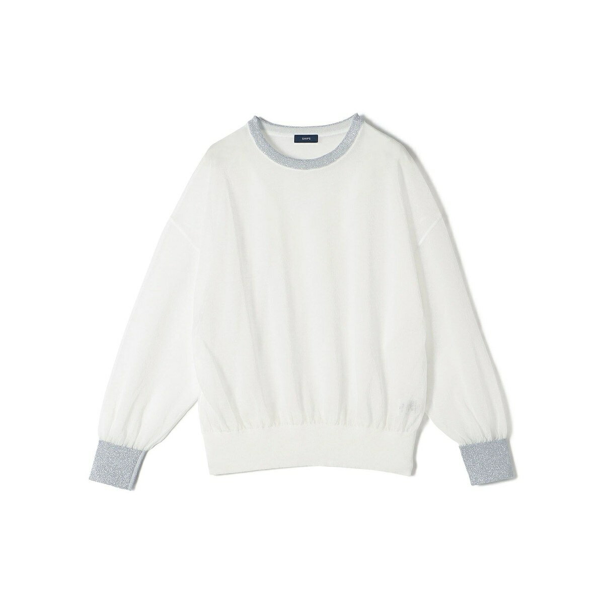 丸井（マルイ）楽天市場店の〈手洗い可能〉シアー ラメ クルーネック プルオーバー 24SS ◇／シップス（SHIPS）｜アングル2