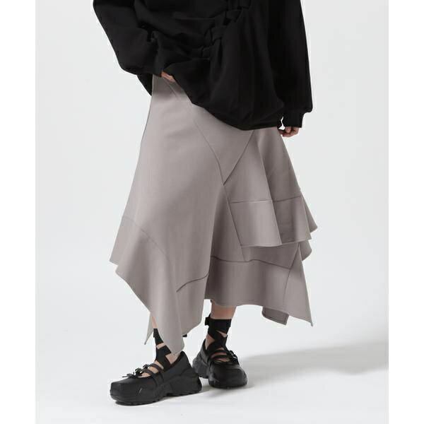 AULA^AE^Random Flare Hem Skirt^CtbViROYAL FLASHj