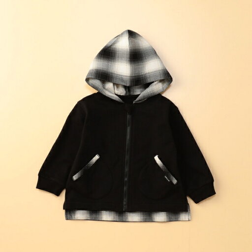 オンブレーチェック使い パーカブルゾン(ベビーサイズ)/コムサイズム(COMME CA ISM) オンブレーチェック使い パーカブルゾン(ベビーサイズ)/コムサイズム(COMME CA ISM)