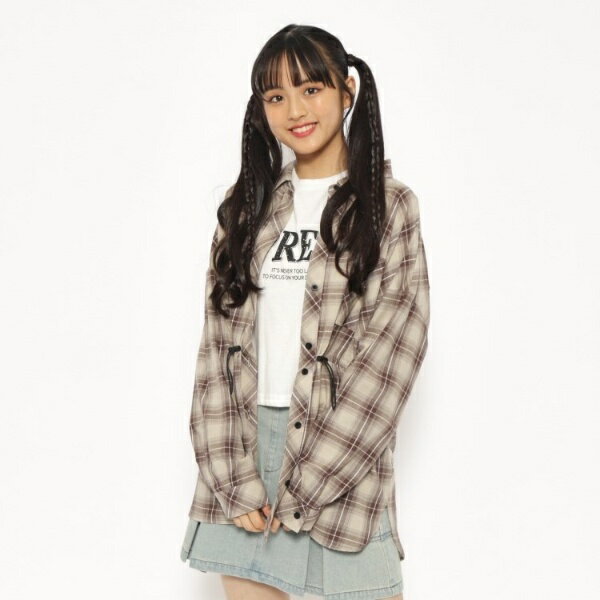 【2点SET】ビックチュニックシャツ＋インナーTシャツ／ピンクラテ（PINK-latte）