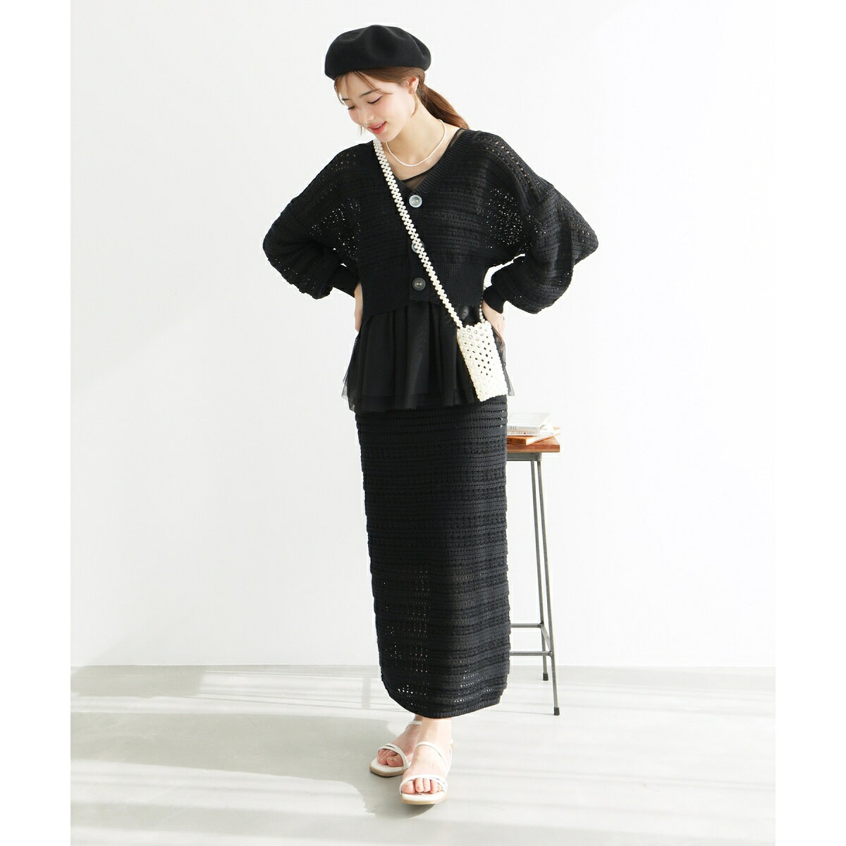 セットアップ対応/透かし編みテープヤーンIラインニットスカート／ロペピクニック（ROPE' PICNIC） 0101marui-12764403 丸井(マルイ)楽天市場店 サンプル画像3