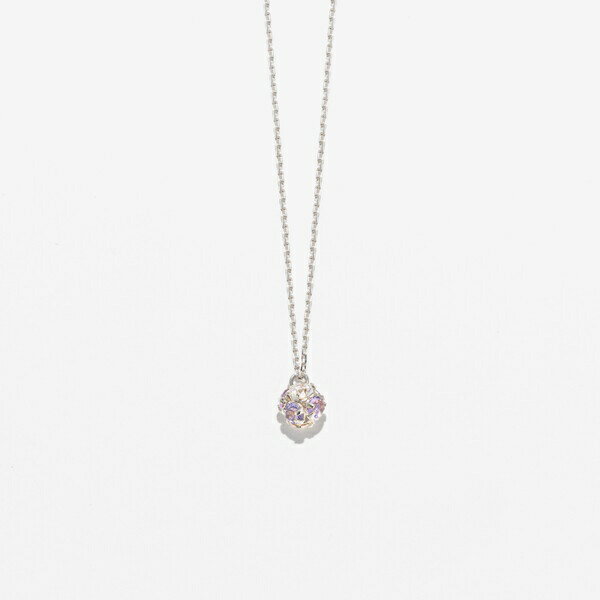 Pink - K10 ホワイトゴールド キュービックジルコニア ネックレス（Lilac Purple）／ブルーム（BLOOM）
