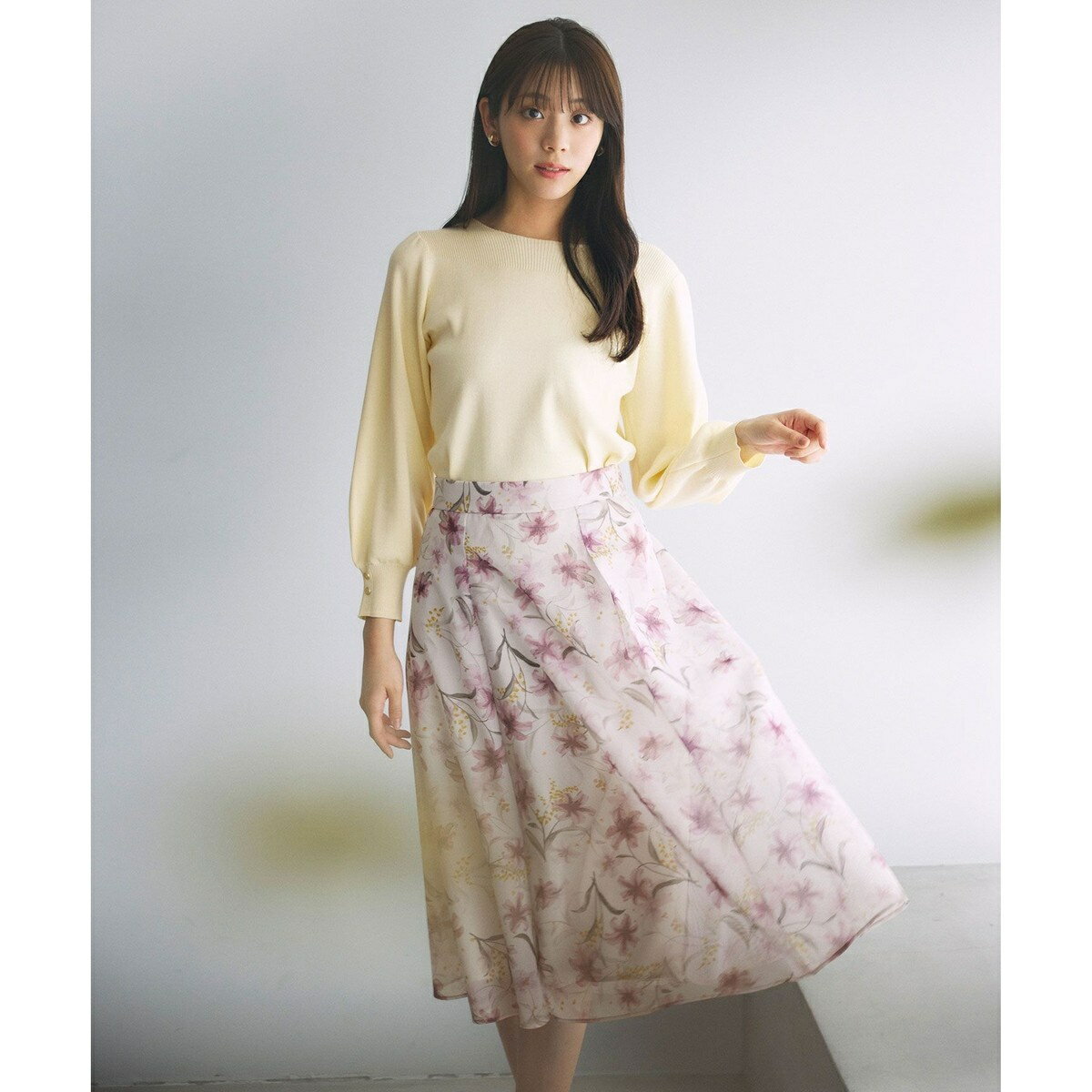 【洗える】メッシュフラワープリント スカート／エニィスィス（any SiS）のサムネイル
