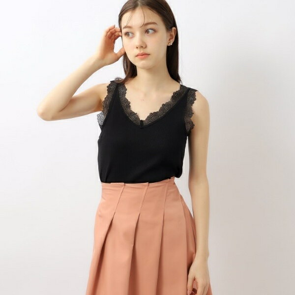 前後2way レースタンクトップ【洗濯機洗い可】／インデックス（index）