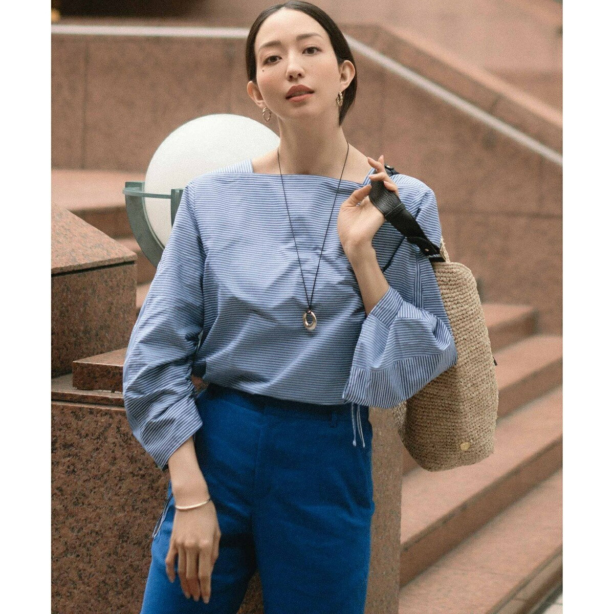 【Oggi4月号掲載/洗える】CANCLINI デザインスリーブ ブラウス／23区（23KU）