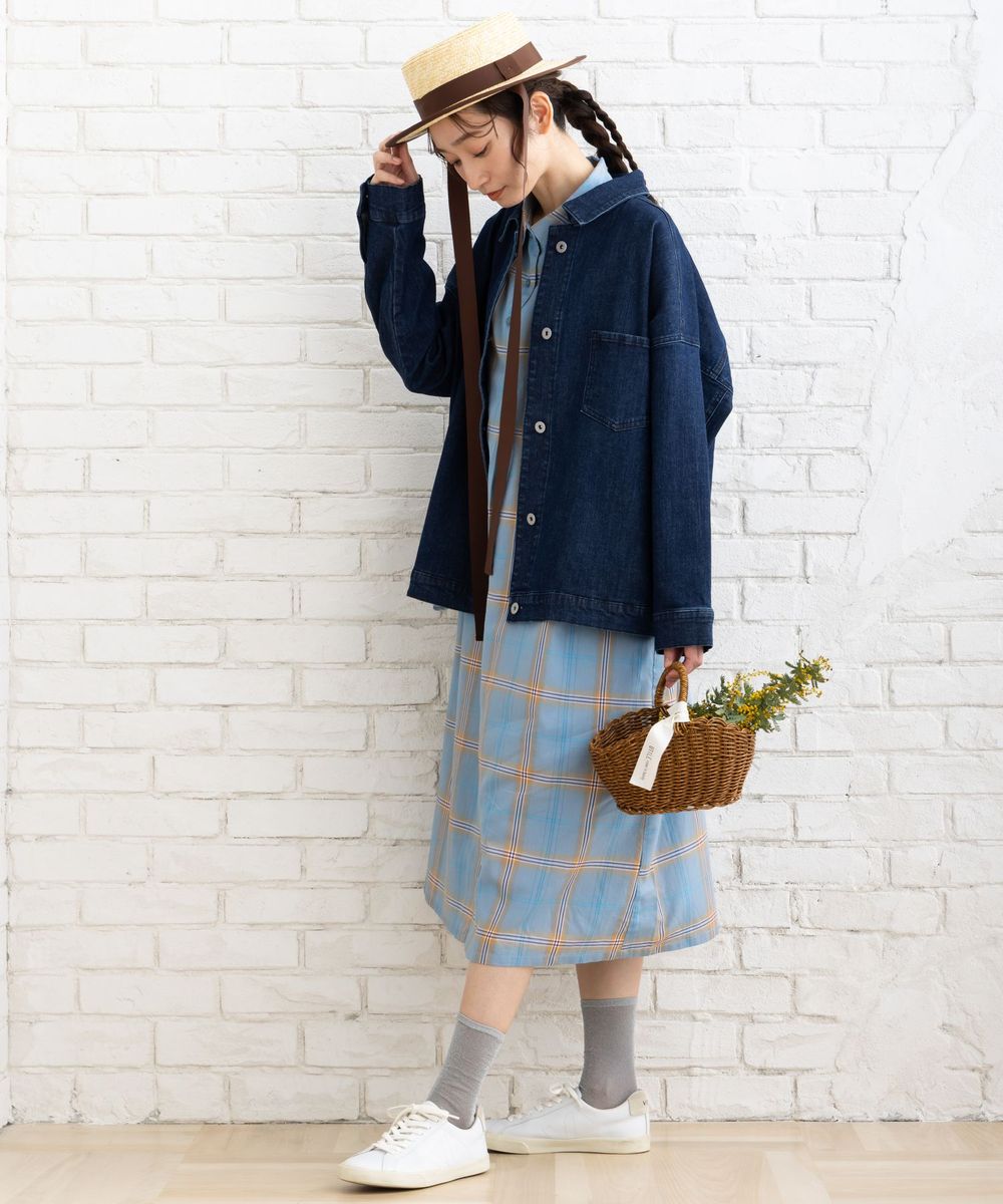 【大きいサイズ】 21号(6L〜) FONTLAB オーバーデニムジャケット／サブストリート（sab street）