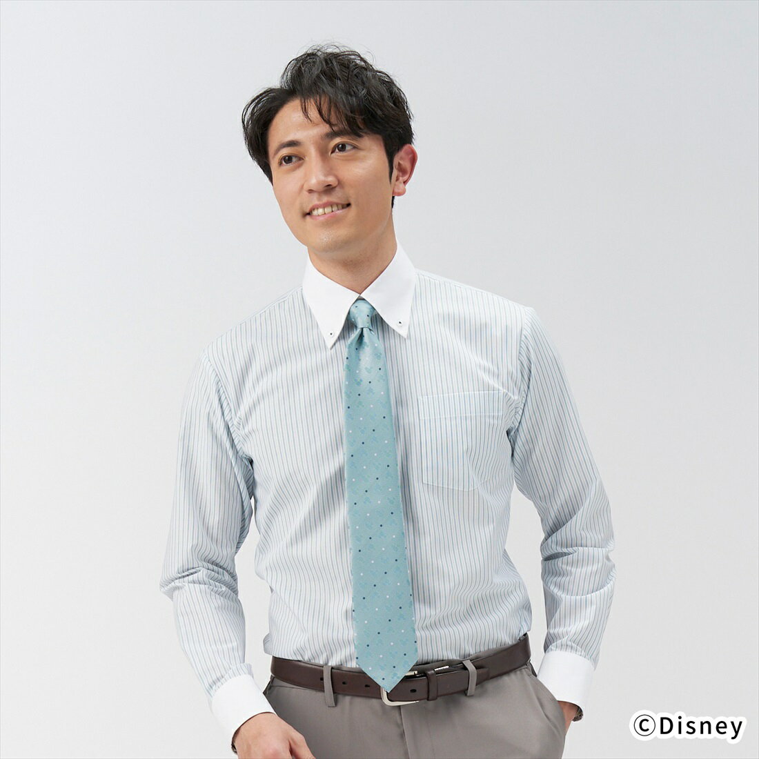 【ディズニー】 形態安定 ボタンダウンカラー 長袖 ワイシャツ／ブリックハウス（BRICKHOUSE）