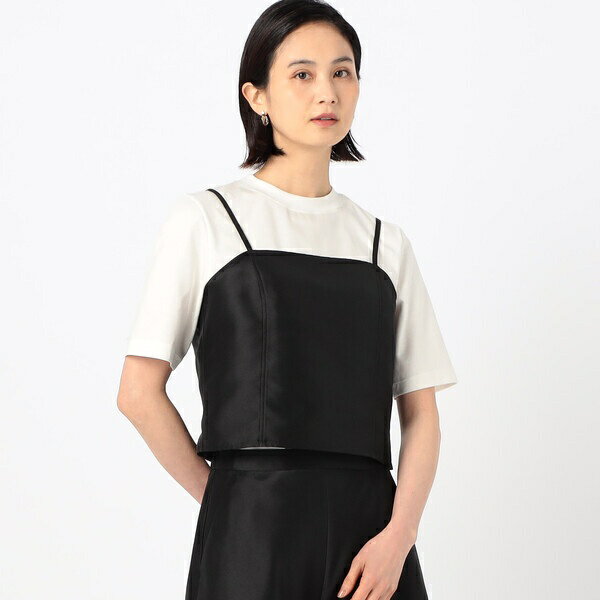 【セットアップ対応／アンサンブル】ブライトバックサテンファイユカットソー／コムサ（COMME CA）