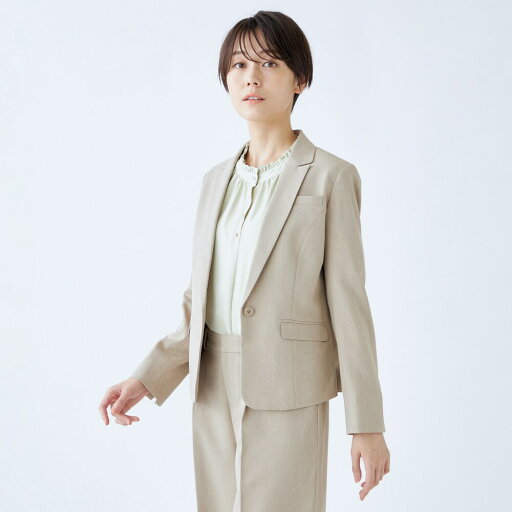 【オールシーズン】1釦ジャケット レディース ベージュ ウォッシャブル セットアップ商品/スーツセレクト(SUIT SELECT) 【オールシーズン】1釦ジャケット レディース ベージュ ウォッシャブル セットアップ商品/スーツセレクト(SUIT SELECT)