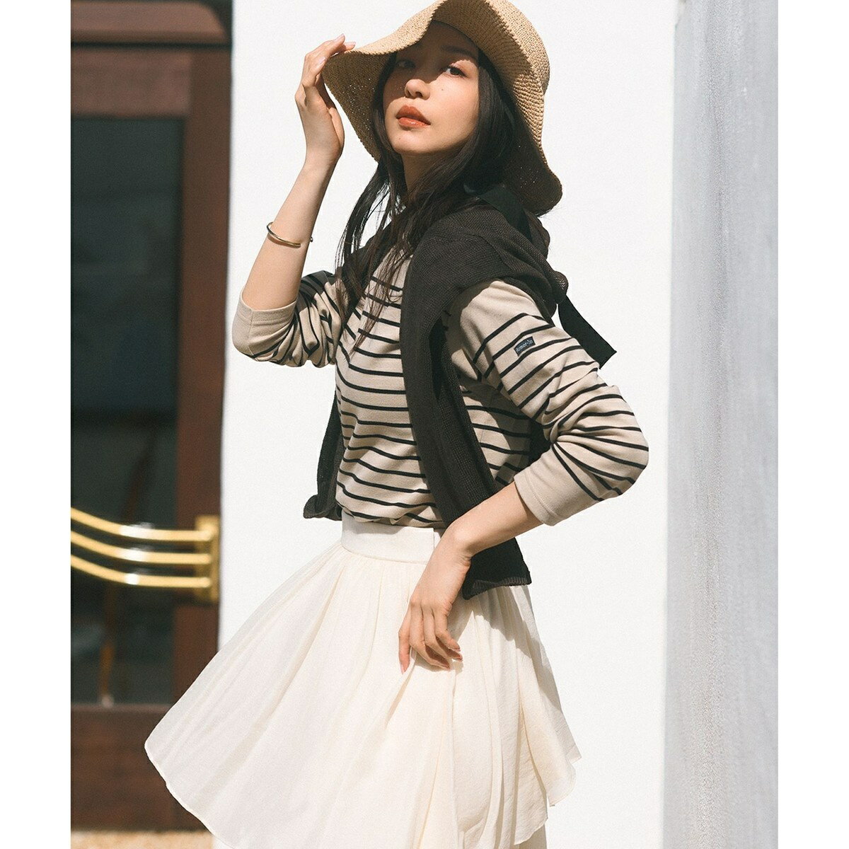 【Oggi4月号掲載/洗える】Armor-lux パネルボーダー カットソー／23区（23KU）