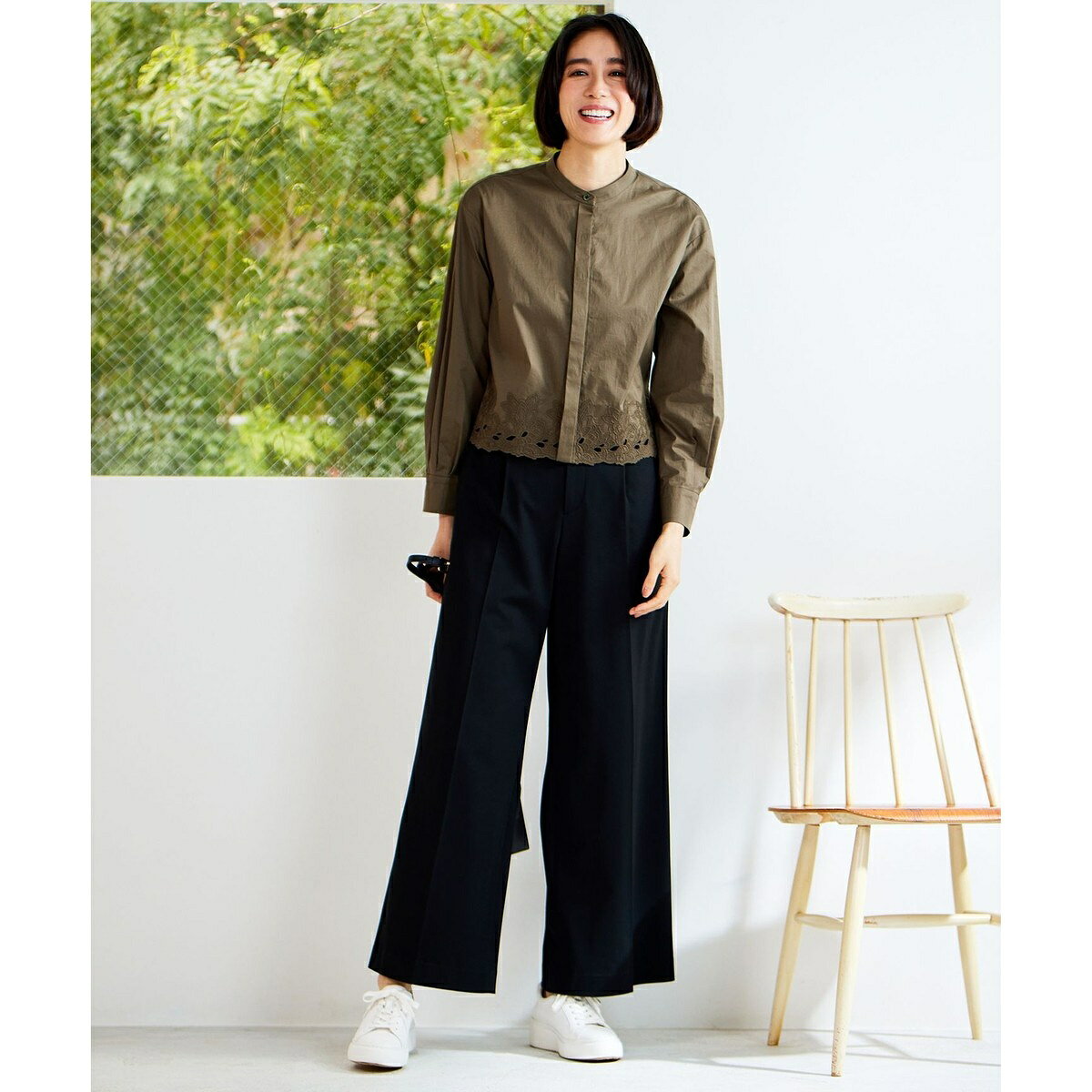 【洗える】ライトフィールジャージータックワイド パンツ／自由区（JIYU-KU） 0101marui-12562743 丸井(マルイ)楽天市場店 サンプル画像2