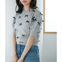 【WEB限定】リボンハーフスリーブニット/ビス(VIS)