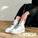 【25春夏新作】<新色追加>moz 厚底 ワンポイント カラーブロック スニーカー/モズ(moz)