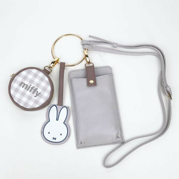 樂天商城 - ミッフィー miffy 3連ショルダーポーチ グレー スマホショルダー／パーフェクト・ワールド・トーキョー（Perfect World Tokyo）