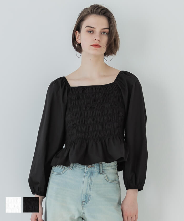 シャーリング ブラウス 全2色／コカ（coca）のサムネイル