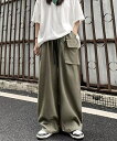 【genxder】ユニセックス ショルダーバッグ付きスラックス ワイドパンツ/アイモハ(aimoha)