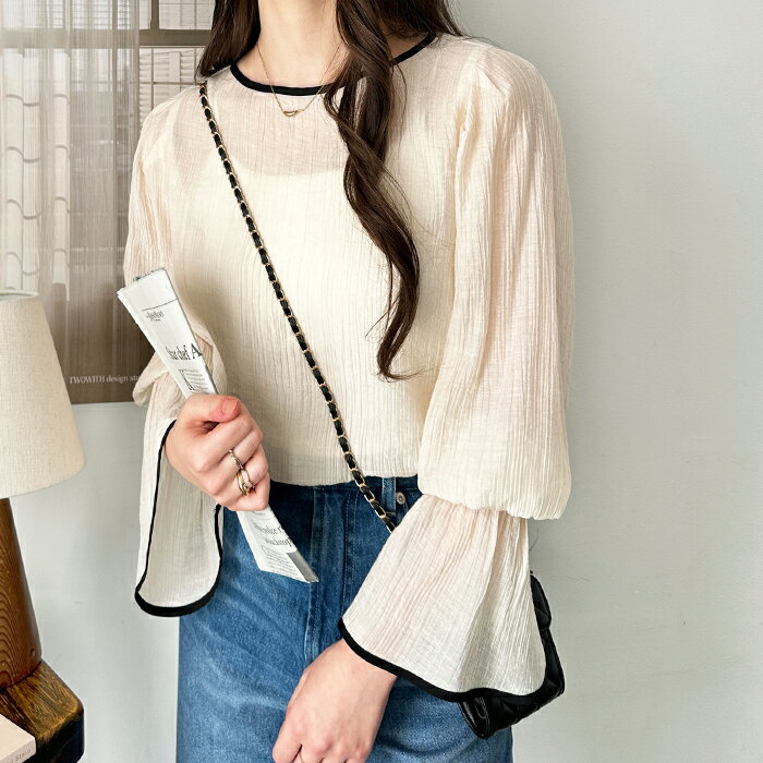 配色パイピング表面感ブラウス/ジーラ バイ リュリュ(GeeRA)