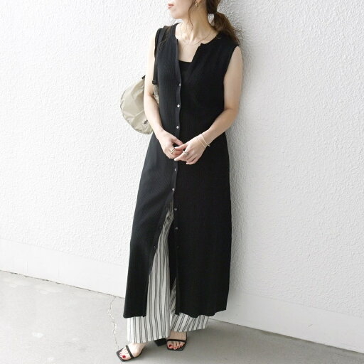 SHIPS any:〈手洗い可能〉リブニット ロング ジレ ワンピース/シップス エニィ(SHIPS any) SHIPS any:〈手洗い可能〉リブニット ロング ジレ ワンピース/シップス エニィ(SHIPS any)