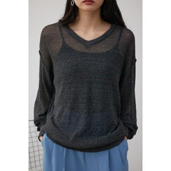 シアーグリッタールーズニット／アズールバイマウジー（AZUL BY MOUSSY）