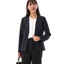 【オールシーズン】洗えるノーカラーストレッチジャケット ネイビー無地 セットアップ商品／スーツセレクト（SUIT SELECT）