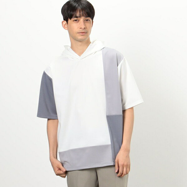 カラーブロック パッチワーク フードTシャツ／コムサイズム（COMME CA ISM）のサムネイル
