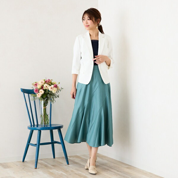 【セットアップ対応】リネン混テーラードジャケット／ローズティアラ（Rose Tiara）