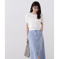 前後2Wayメッシュ編み半袖ニット/プロポーション ボディドレッシング(PROPORTION BODY DRESSING)