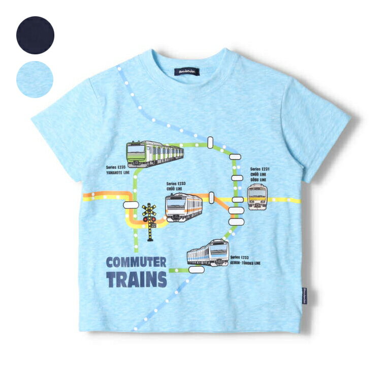 日本製在来線電車路線図半袖Tシャツ／ムージョンジョン（moujonjon）