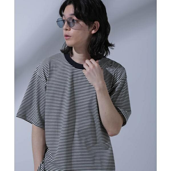 Anti Soaked(R) 汗染み防止 ボーダークルーネックTシャツ/ナノユニバース(NANO universe)