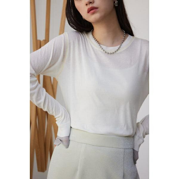 レイヤードカフロングシアートップ