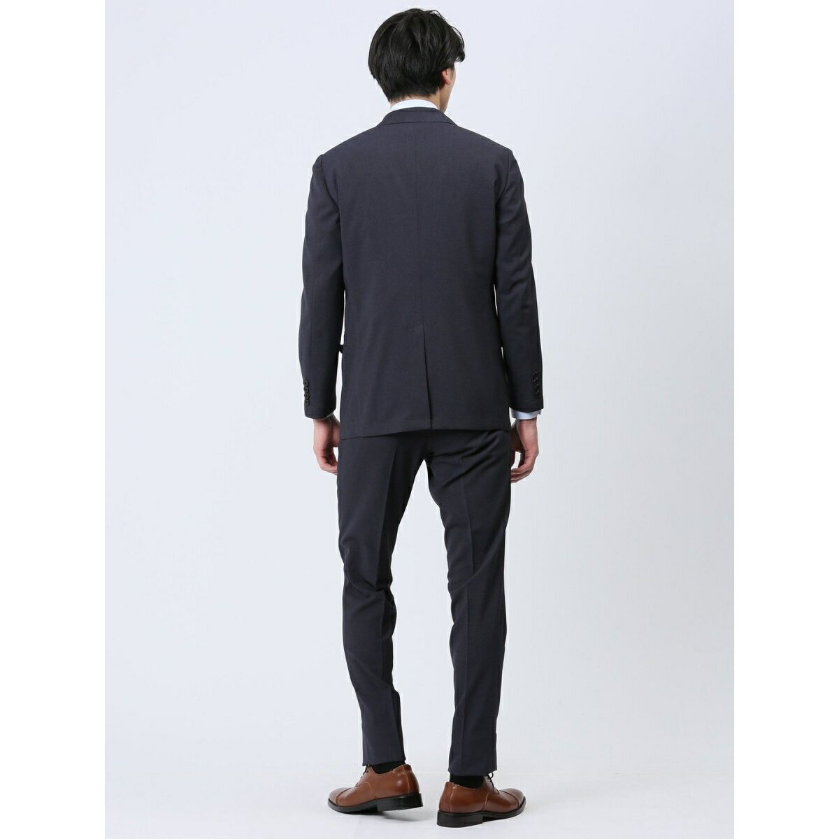 【軽量 ストレッチ ウォッシャブル】タカキュー 2ボタン2ピース ビジネスセットアップスーツ 千鳥紺／タカキュー（TAKA-Q）