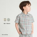 【おそろい】先染めチェック半袖シャツ/ブランシェス(branshes)