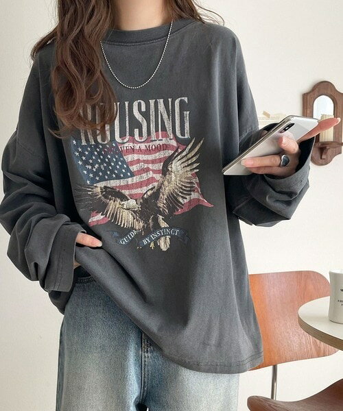《Javaジャバコラボ》ゆるっとカジュアルに着こなす。綿100%ピグメント加工グラフィックTシャツ／クラシカルエルフ（Classical Elf）