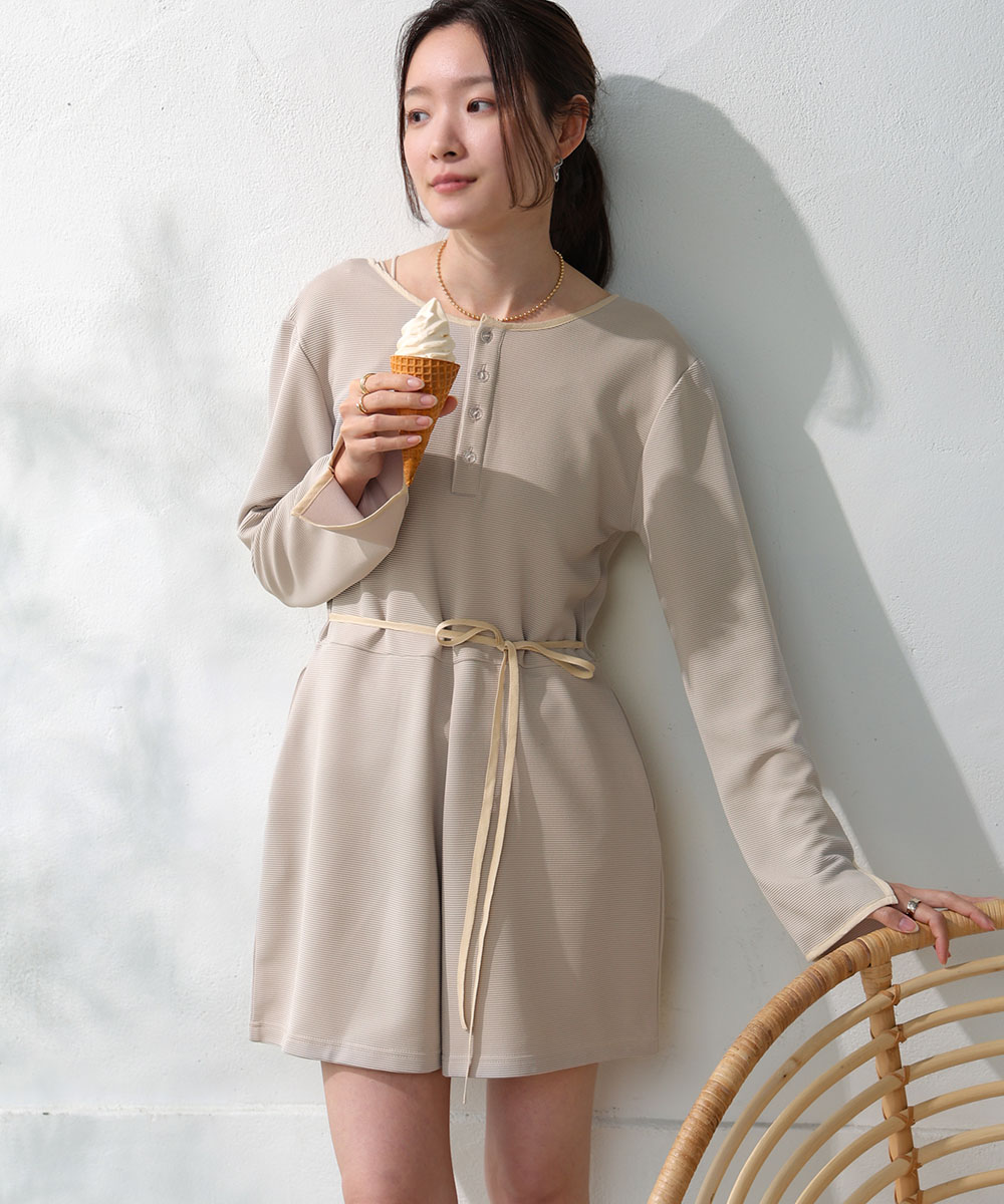 丸井(マルイ)楽天市場店の【サイズ展開あり】前後2WAYラッシュガードオールインワン／バブ（Bab）｜アングル3