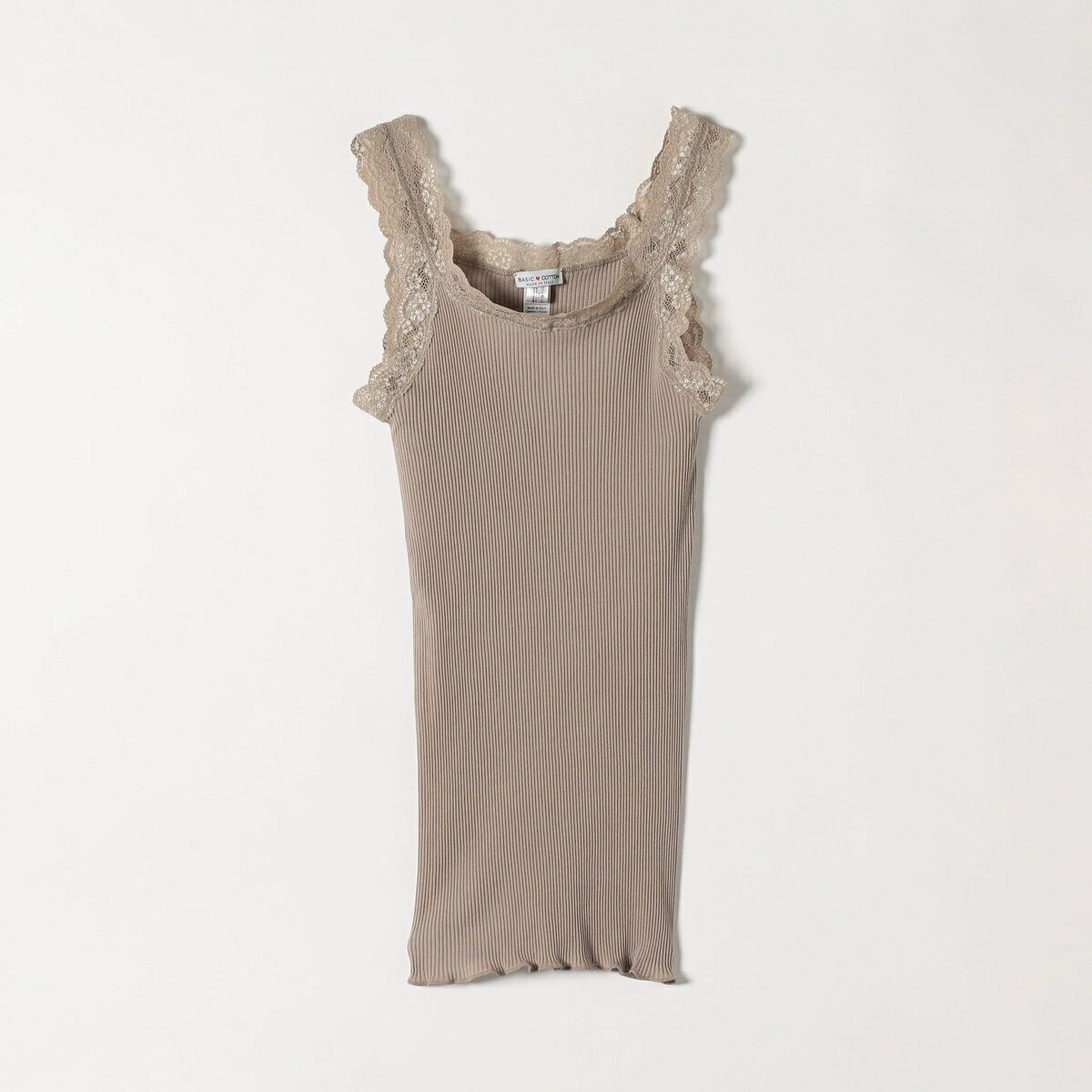 BASIC COTTON:〈洗濯機可能〉レースキャミソール 25SS／シップス エニィ（SHIPS any）