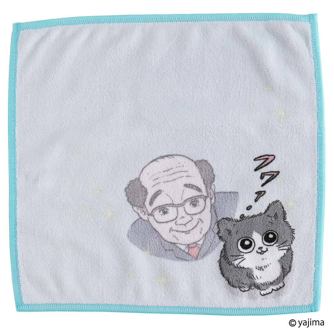 【23×23cm】スマホ拭きハンカチ （レディース）（ねこに転生したおじさん）／ブルーミング（BLOOMING）