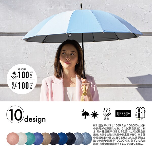 12本骨遮光ショート 江戸（遮光率100%、紫外線遮蔽率100％、UPF50+、遮熱効果）／マブ（mabu）