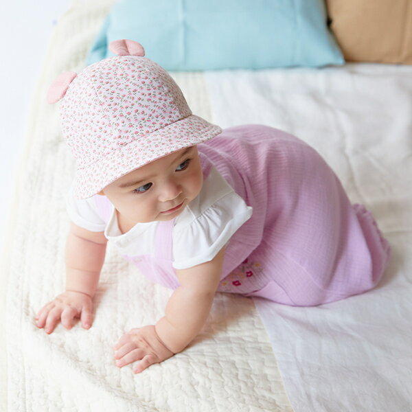 [ベビー]ダブルガーゼお花刺繍ダブルガーゼカバーオール／ハッカキッズ＆ベビー（hakka kids ＆ baby）