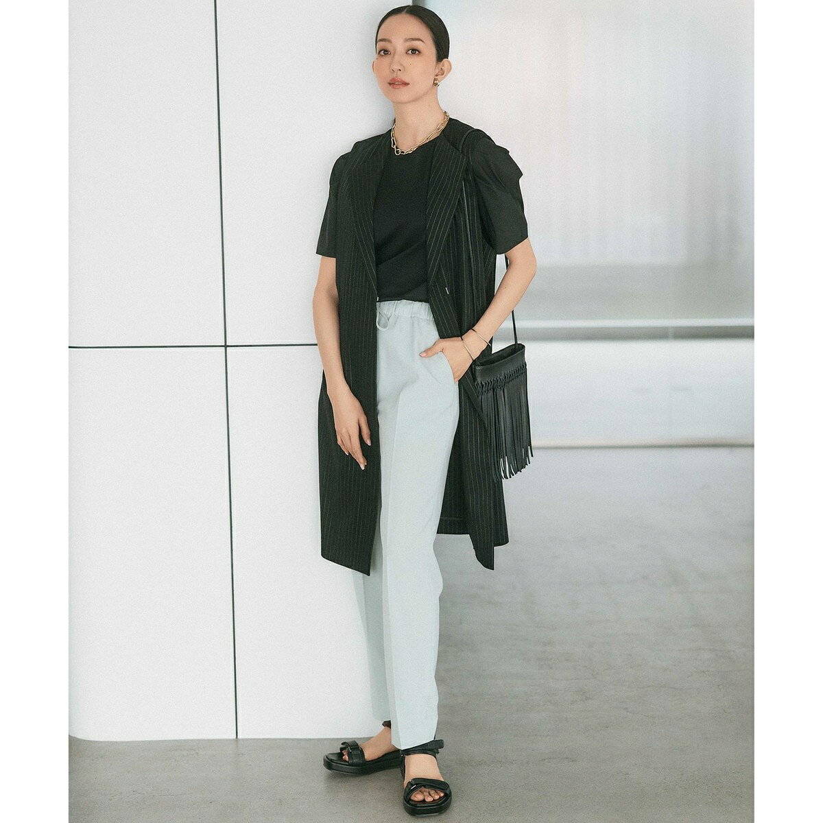 【CLASSY.6月号掲載/洗える】リネンレーヨンストレッチ ジレ／23区（23KU） 0101marui-12587944 丸井(マルイ)楽天市場店 サンプル画像2