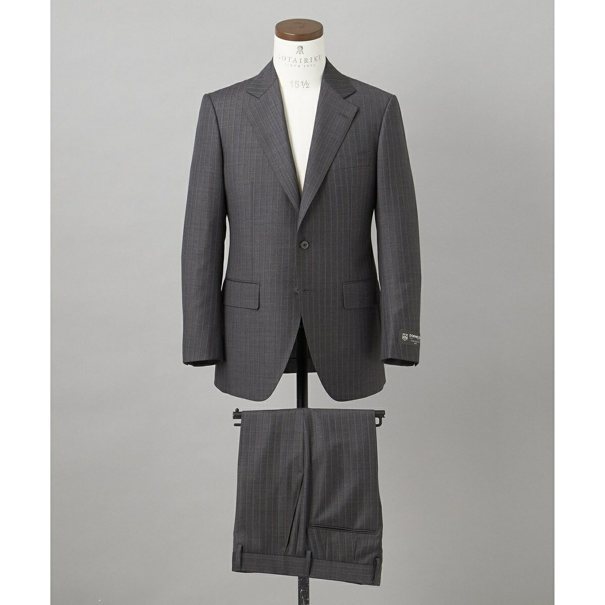 【DORMEUIL】AMADEUS365 スーツ(グレーストライプ)/五大陸(gotairiku)