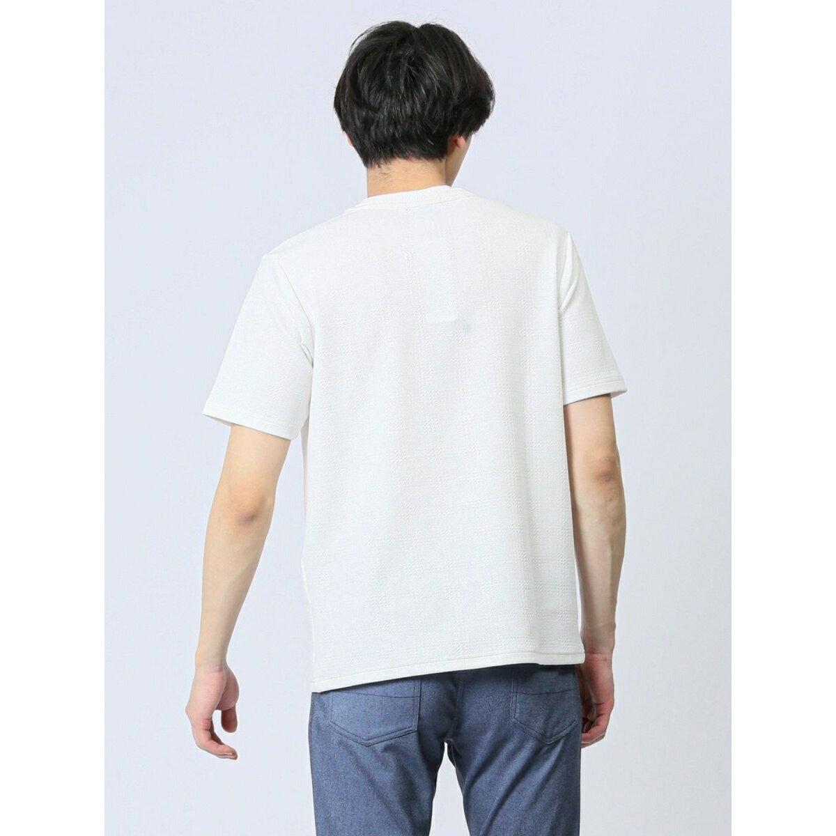 タカキュー ふくれチェック クルーネック半袖Tシャツ／タカキュー（TAKA-Q）